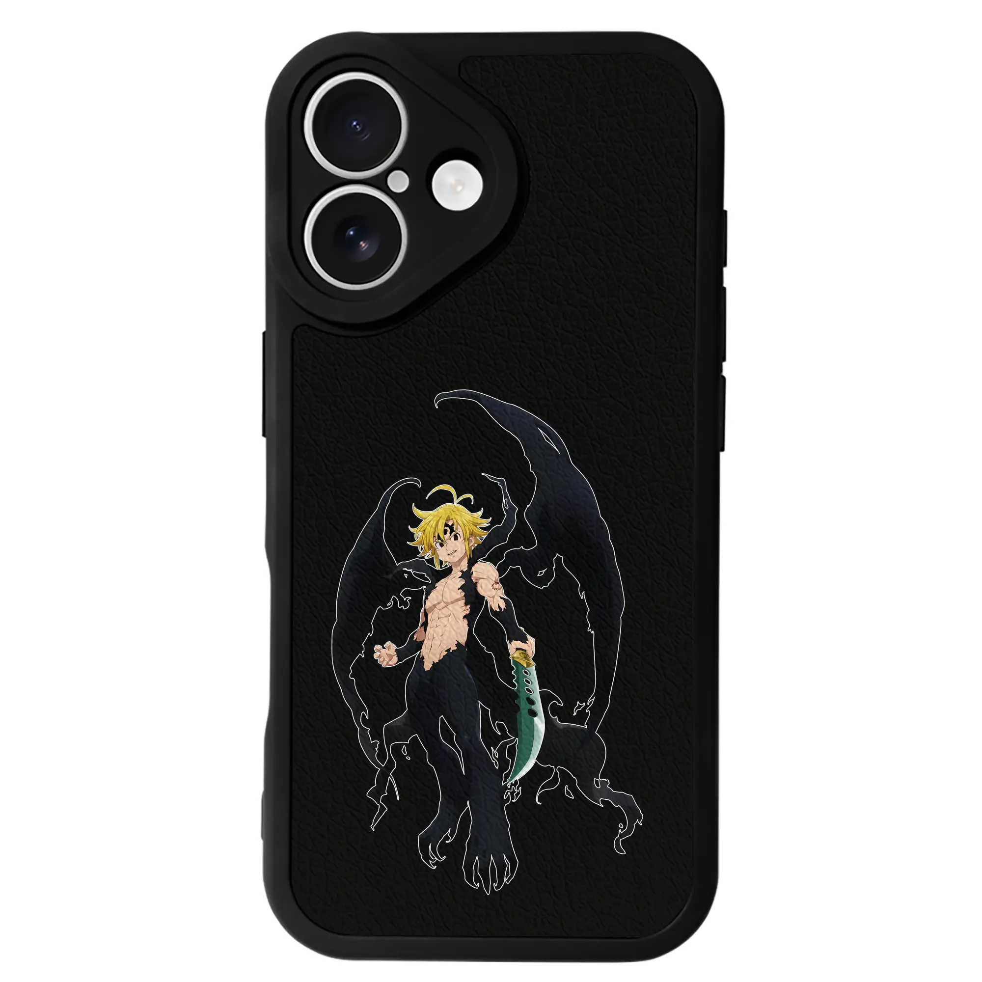 七つの大罪 グッズ メリオダス - IPhone 16シリーズ対応 ・ シリコンスマホケース ・ レザー調 ・ 高精度フィット ・ 耐衝撃 ・ ワイヤレス充電対応 ・ 精密カット